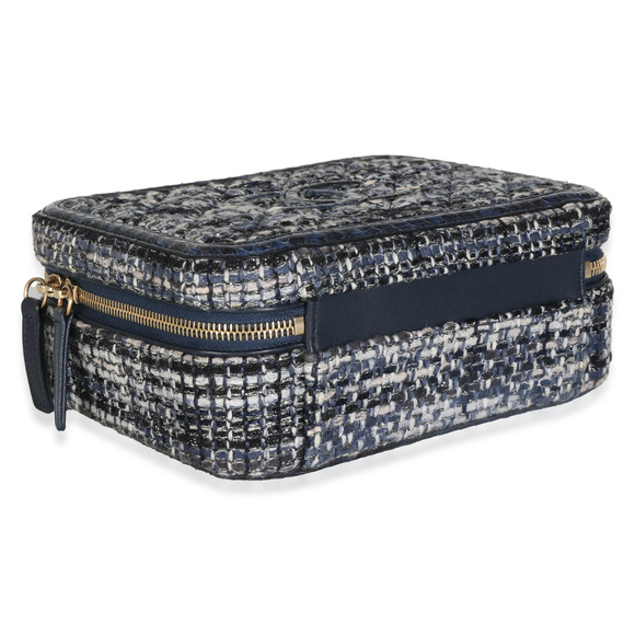 Chanel Navy Tweed Python Medium Filigree Vanity Case - Picture 8 of 8